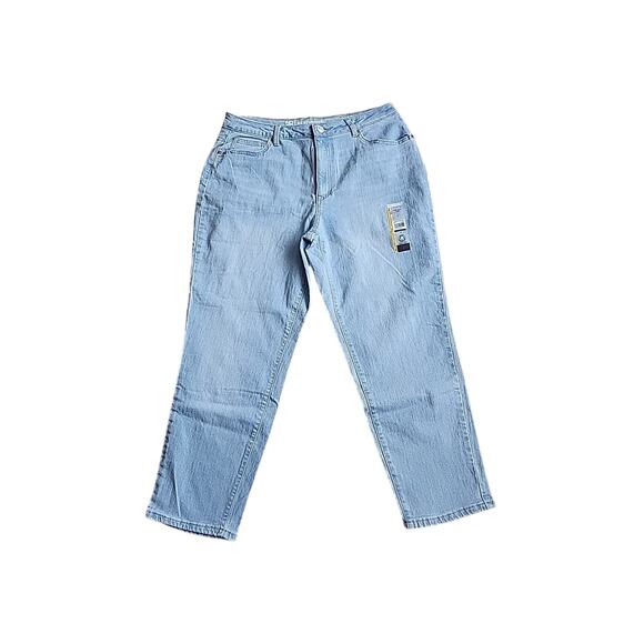 NWT No Boundaries Women’s Juniors Size 13 High Rise Mom Jeans Denim Light Wash - Picture 1 of 9